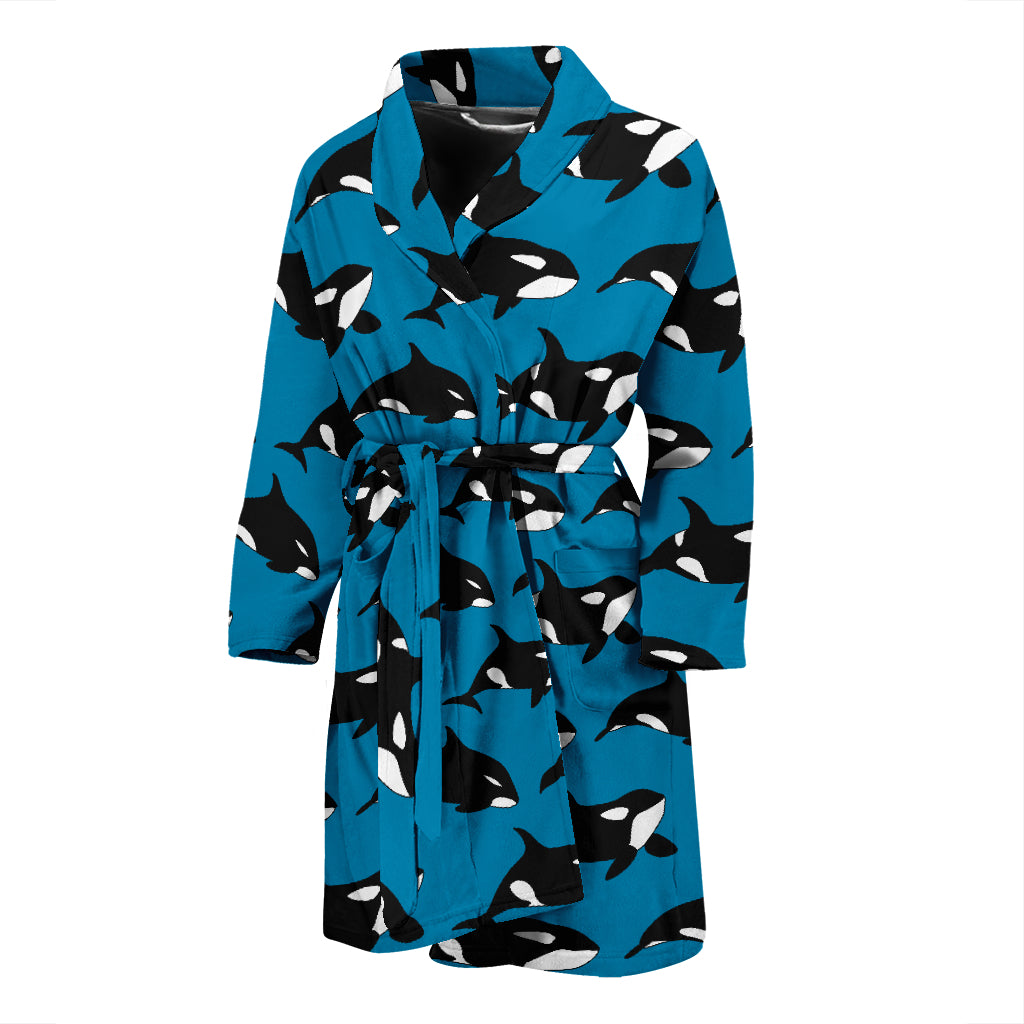 Whale Print Design LKS304 Men Bathrobe