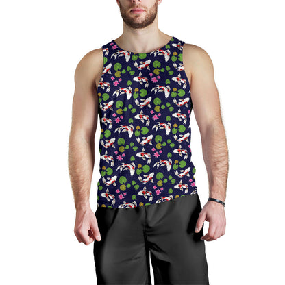 Koi Carp Pattern Design Themed Print Men Tank Top