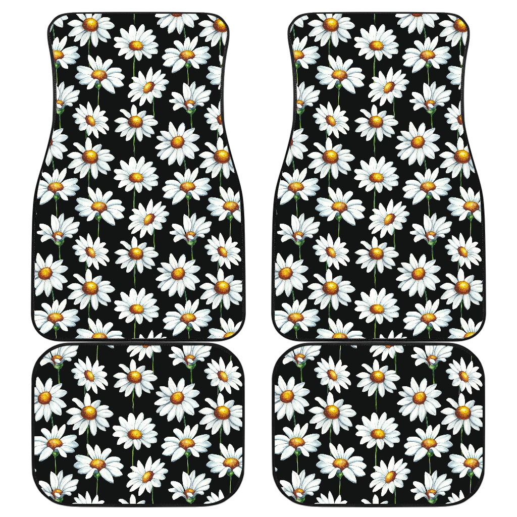 Daisy Print Pattern Car Floor Mats Front Back