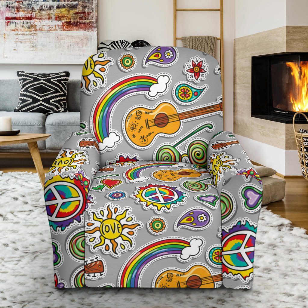 Hippie Print Design LKS306 Recliner Slipcover with Pocket