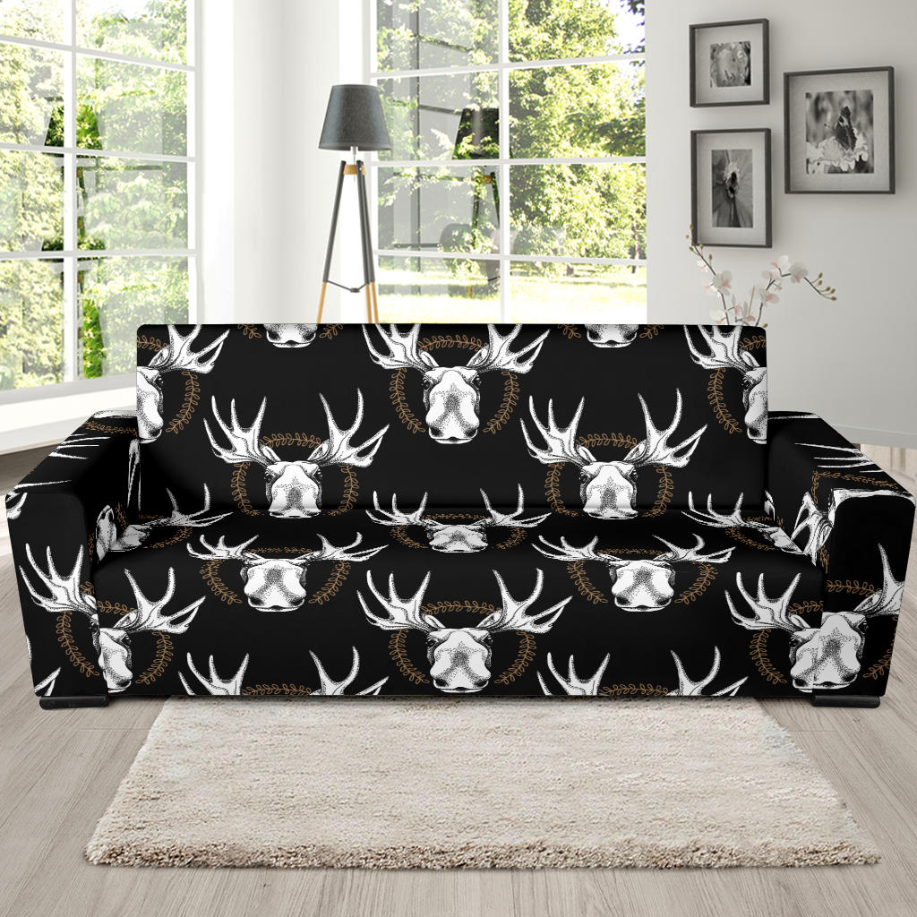 Moose Pattern Print Design 02 Sofa Slipcover