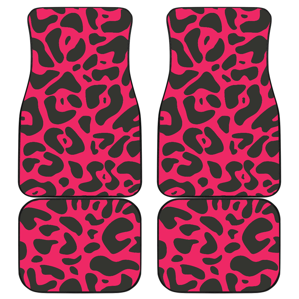 Cheetah Pink Print Pattern Car Floor Mats Front Back