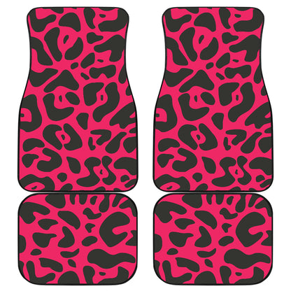 Cheetah Pink Print Pattern Car Floor Mats Front Back