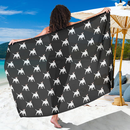 Bull Terriers Pattern Print Design 02 Sarong Pareo Wrap