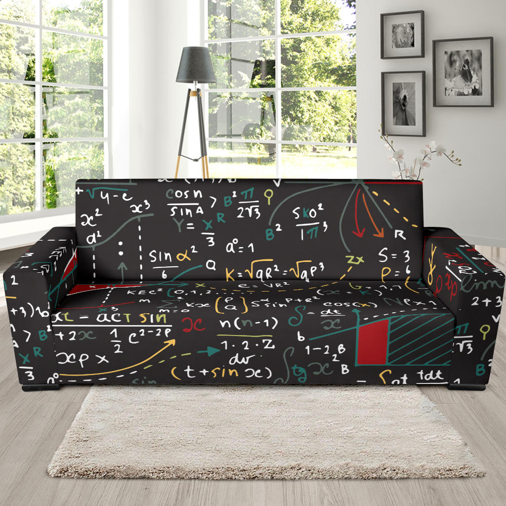 Math Pattern Print Design 04 Sofa Slipcover