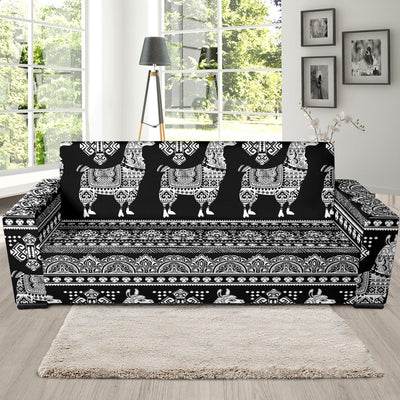 Llama Aztec Style Pattern Print Design 01 Sofa Slipcover