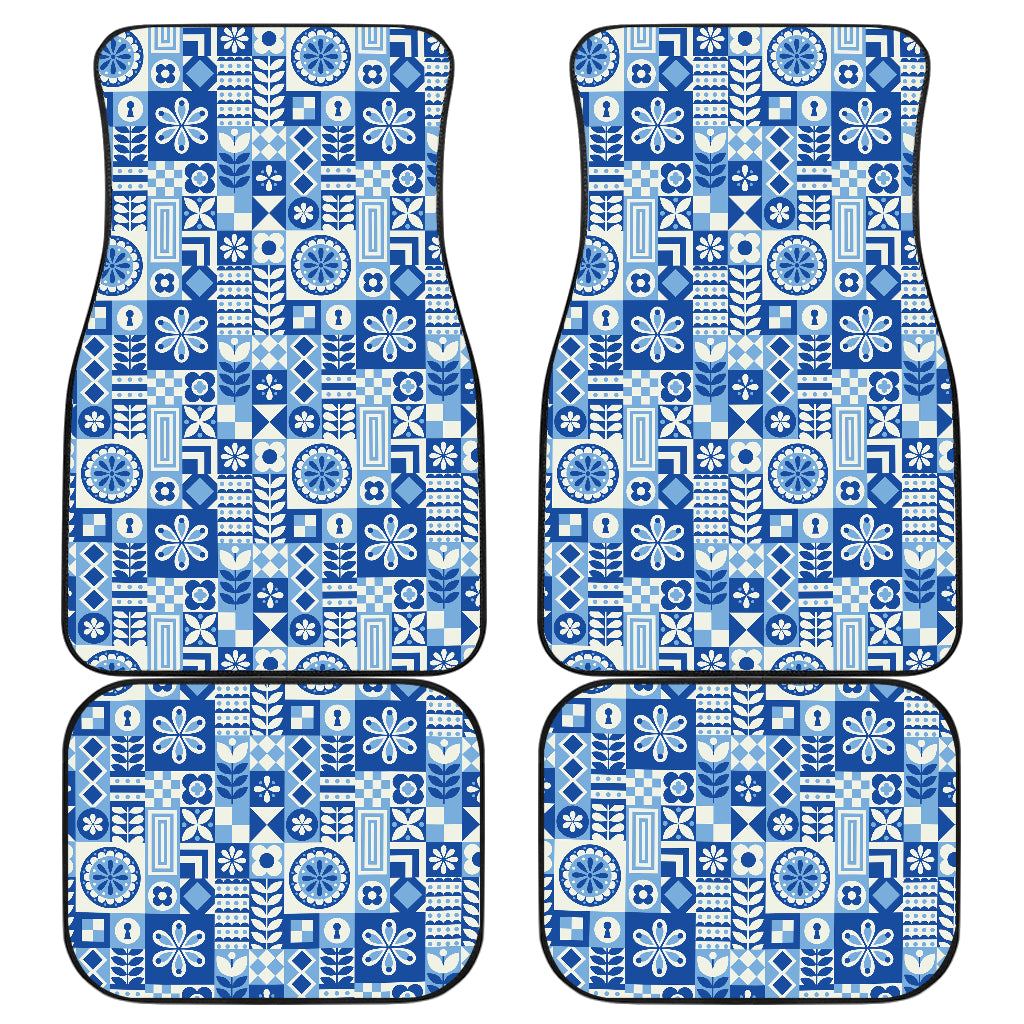 Swedish Print Pattern Car Floor Mats Front Back