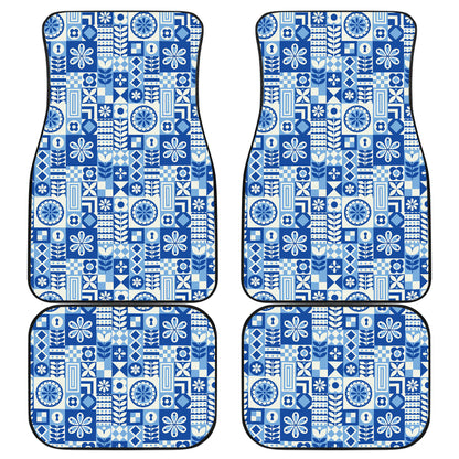 Swedish Print Pattern Car Floor Mats Front Back