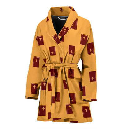 Bible Pattern Print Design 05 Women Bathrobe