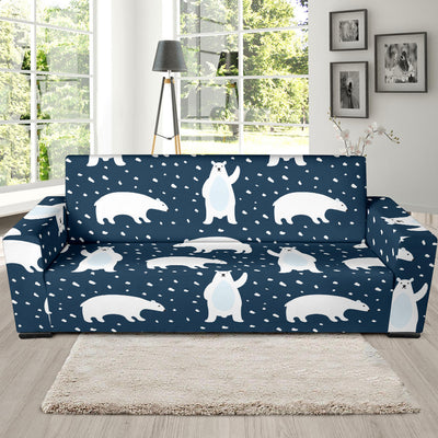 Polar Bear Pattern Print Design A02 Sofa Slipcover