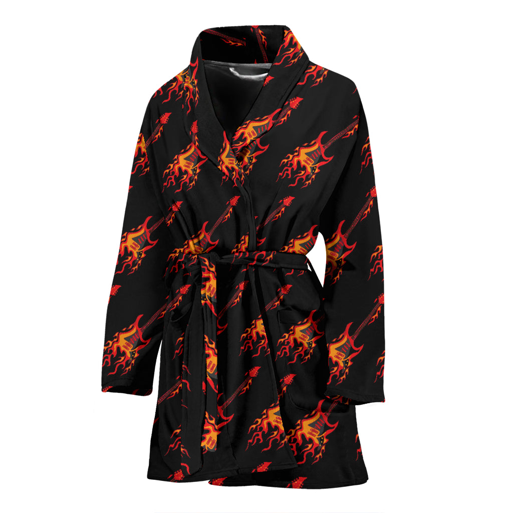 Electric Guitar Print Design LKS406 Women Bathrobe