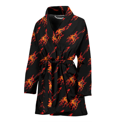 Electric Guitar Print Design LKS406 Women Bathrobe
