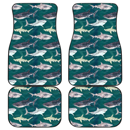 Shark Style Print Car Floor Mats Front Back