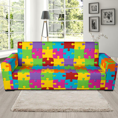 Autism Awareness Pattern Print Design 02 Sofa Slipcover