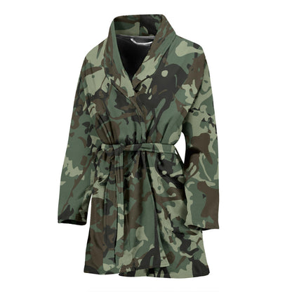 Camouflage Pattern Print Design 06 Women Bathrobe