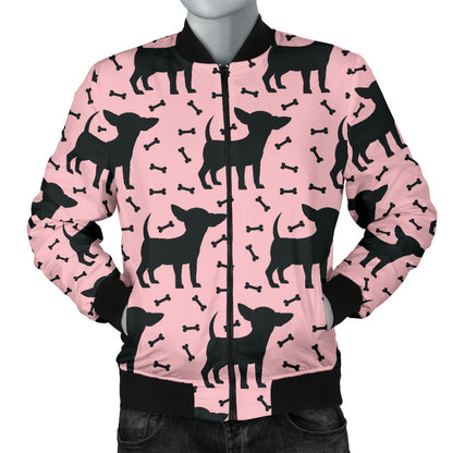 Chihuahua Pink Print Pattern Men Bomber Jacket