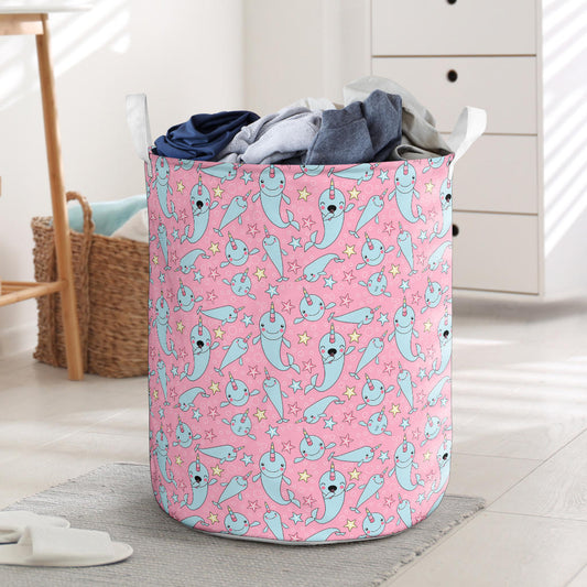 Narwhal Cartoon Cute Print Laundry Basket