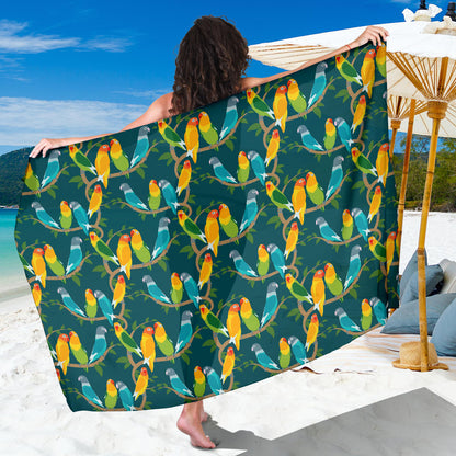 Lovebird Pattern Print Design 02 Sarong Pareo Wrap