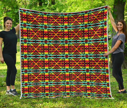 Kente Red Design African Print Quilt Bedspread