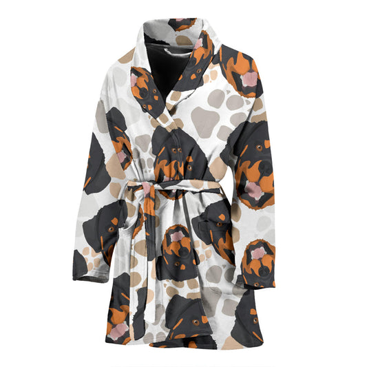 Rottweiler Pattern Print Design A03 Women Bathrobe