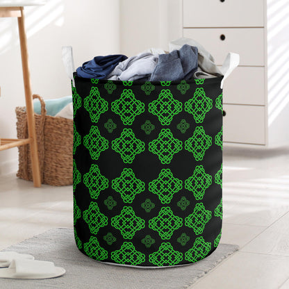 Celtic Knot Green Neon Design Laundry Basket