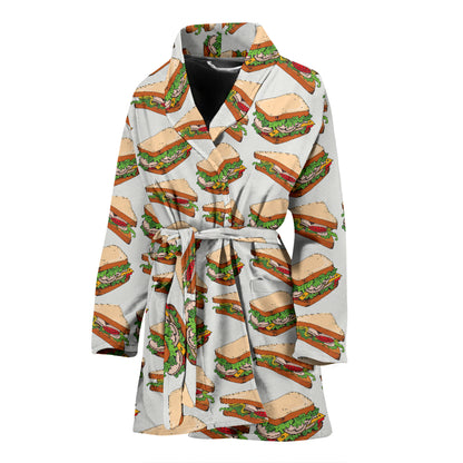 Sandwich Print Design LKS302 Women Bathrobe