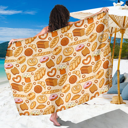 Bread Pattern Print Design 01 Sarong Pareo Wrap