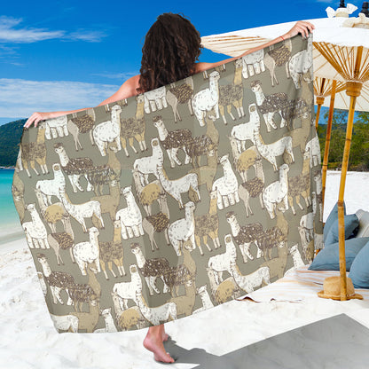 Alpaca Pattern Print Design 01 Sarong Pareo Wrap