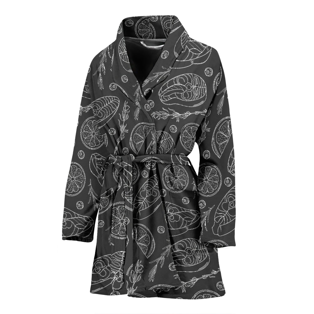 Steak Print Design LKS301 Women Bathrobe