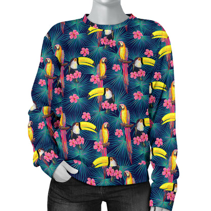 Toucan Parrot Design Women Long Sleeve Sweatshirt