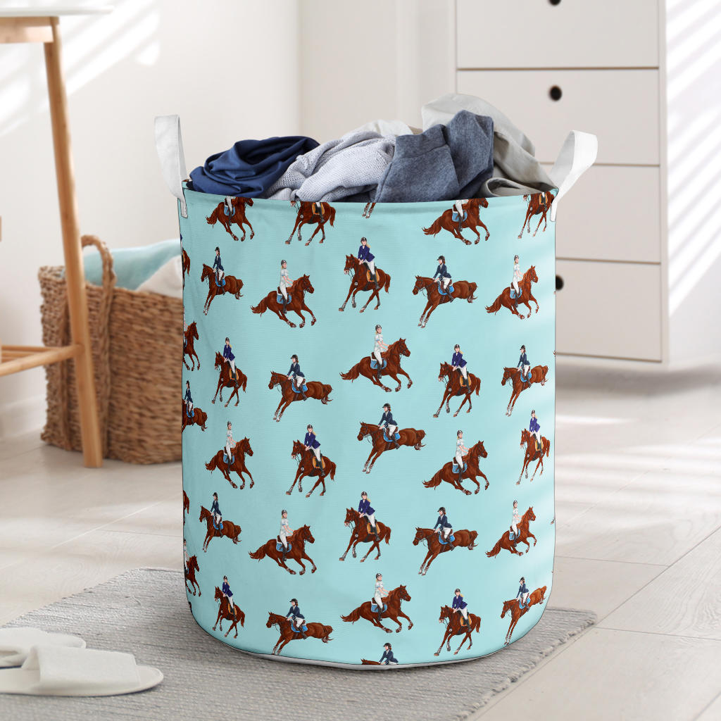 Equestrian Horse Riding Laundry Basket