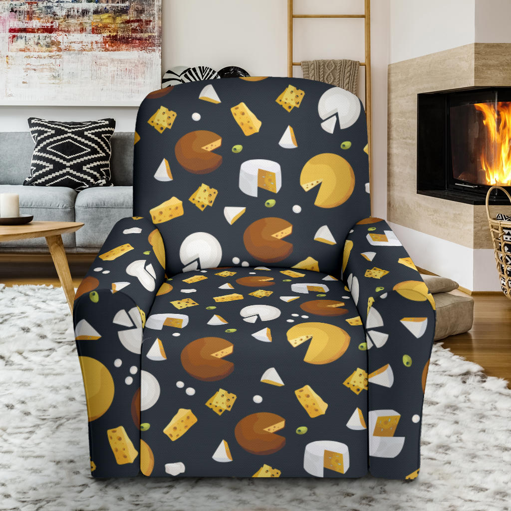 Cheese Pattern Print Design 03 Recliner Slipcover with Pocket
