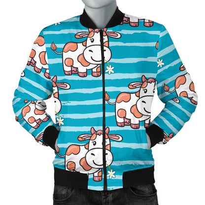 Cow Cute Print Pattern Men Bomber Jacket