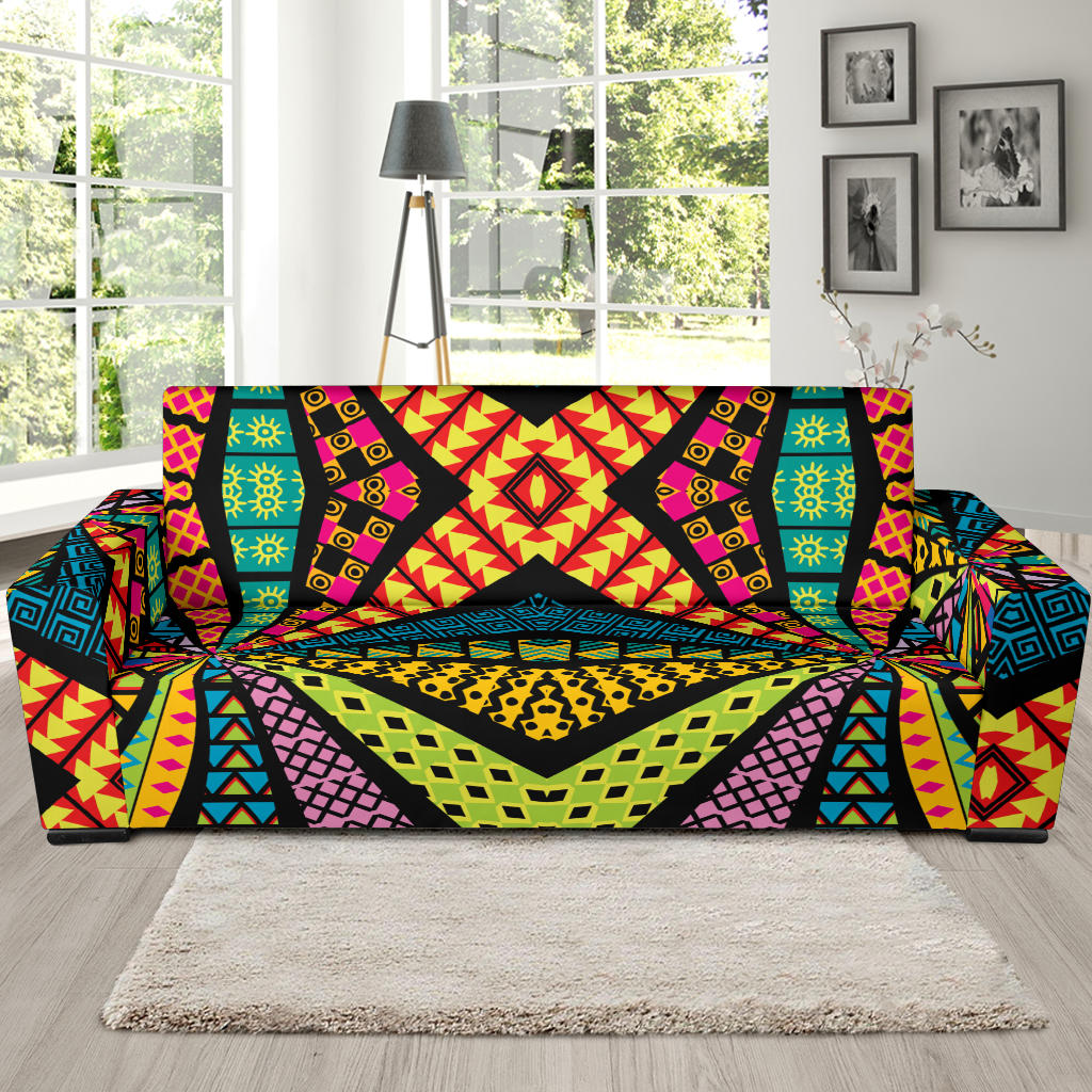 Kaleidoscope Pattern Print Design 05 Sofa Slipcover