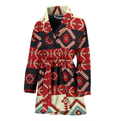 Navajo Pattern Print Design A05 Women Bathrobe