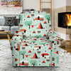 Camper Tent Pattern Print Design 01 Single Sofa Slipcover