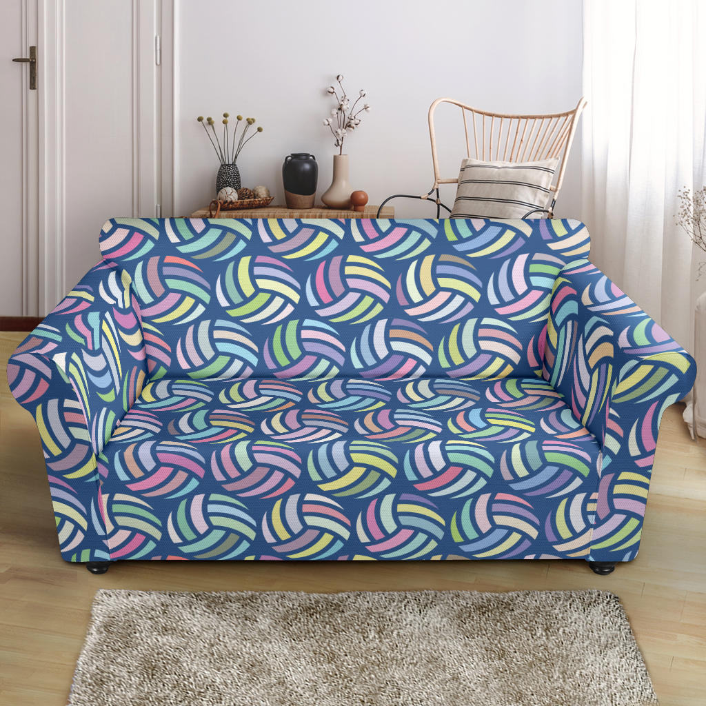 Volleyball Print Design LKS301 Loveseat Couch Slipcover