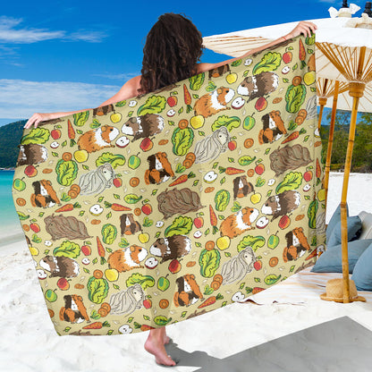 Guinea Pig Pattern Print Design 02 Sarong Pareo Wrap