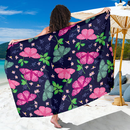 Monarch Butterfly Pattern Print Design 03 Sarong Pareo Wrap