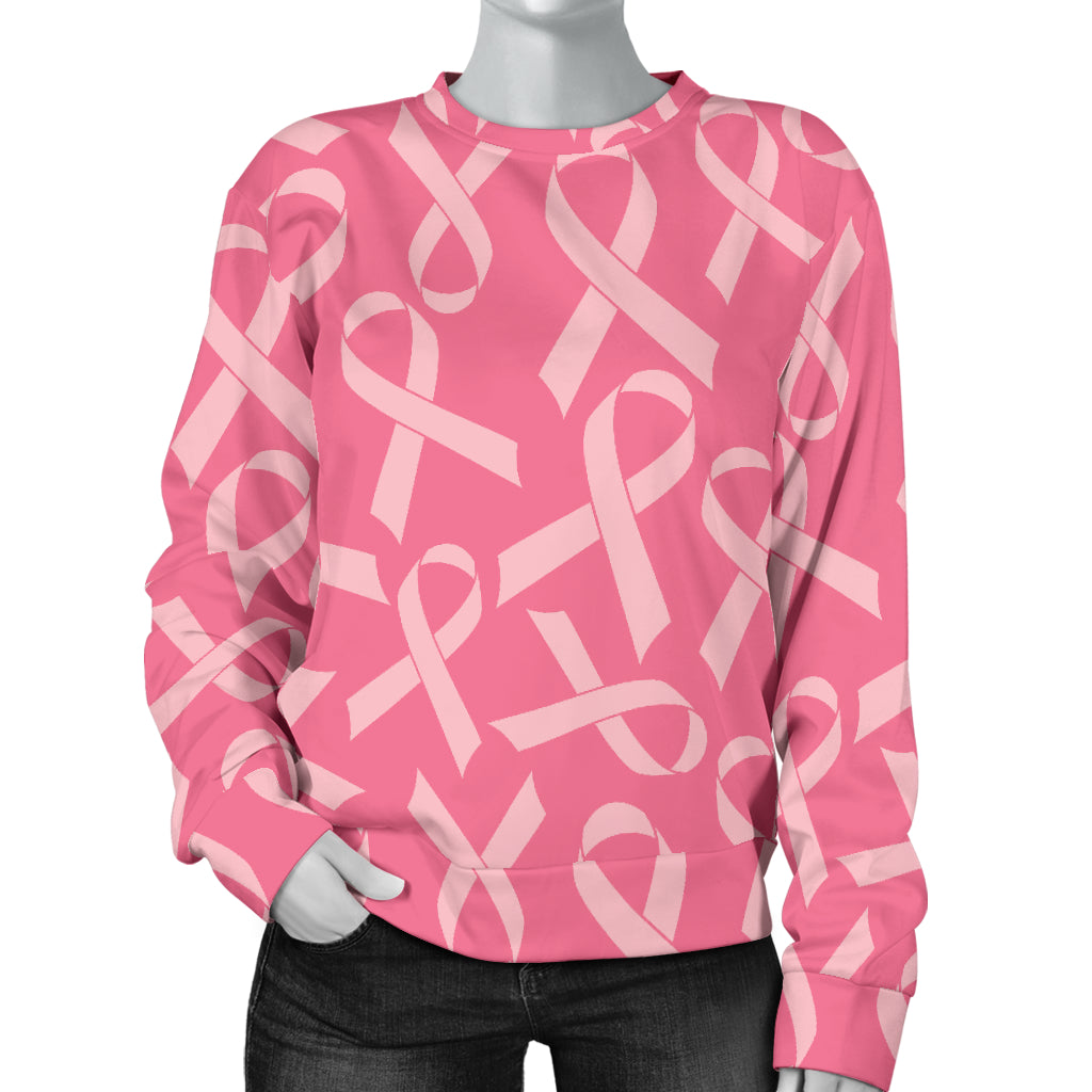 Breast Cancer Awareness Themed Women Long Sleeve Sweatshirt