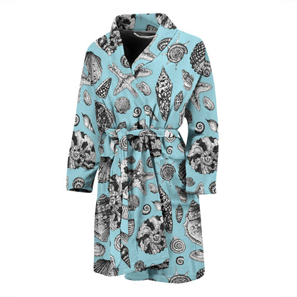Seashell Beach Print Design LKS302 Men Bathrobe
