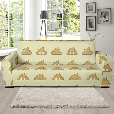 Poop Emoji Pattern Print Design A04 Sofa Slipcover