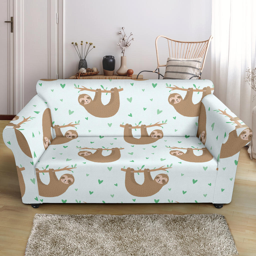 Sloth Print Design LKS308 Loveseat Couch Slipcover