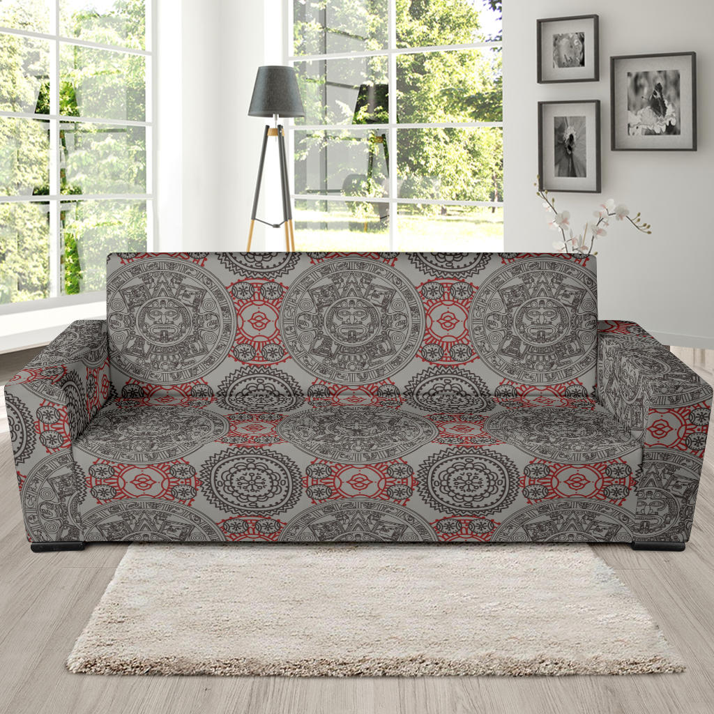 Calendar Aztec Pattern Print Design 04 Sofa Slipcover