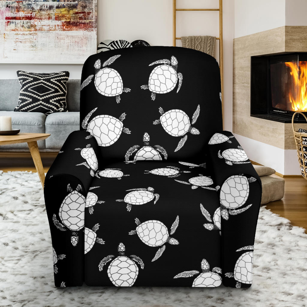 Sea Turtle Print Design LKS303 Recliner Slipcover with Pocket