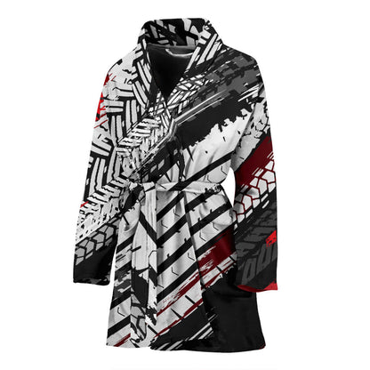 Racing Pattern Print Design A03 Women Bathrobe