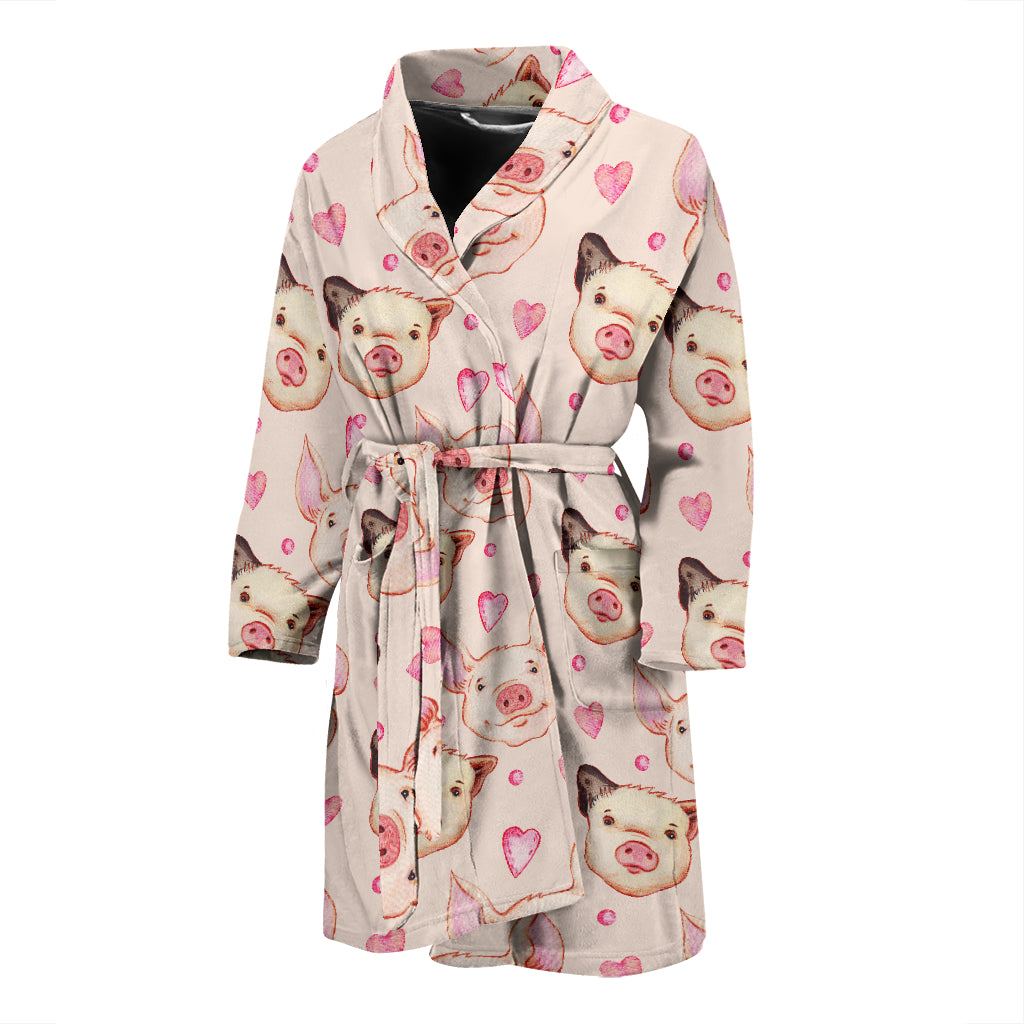 Pig Print Design LKS406 Men Bathrobe