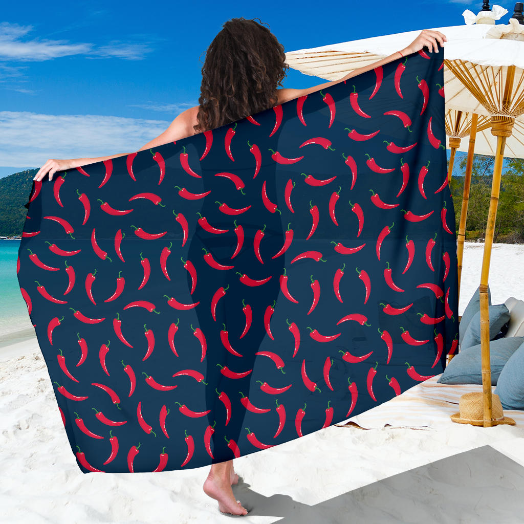 Chilli Pepper Pattern Print Design 03 Sarong Pareo Wrap