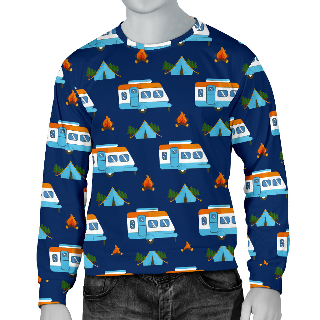 Camper Pattern Camping Themed No 3 Print Men Long Sleeve Sweatshirt