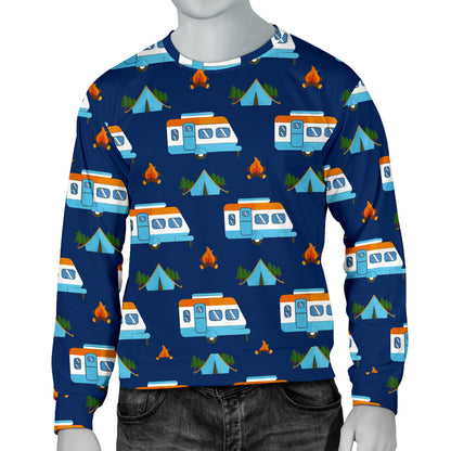 Camper Pattern Camping Themed No 3 Print Men Long Sleeve Sweatshirt